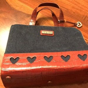 Brighton denim and leather purse